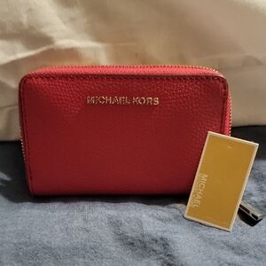Michael Kors Cherry Red Zip Wallet